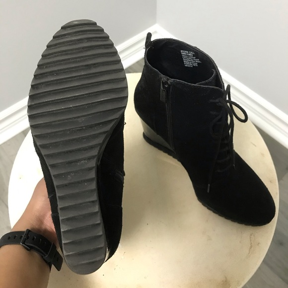 Size 6 Black Suede Wedge Bootie - Picture 5 of 5